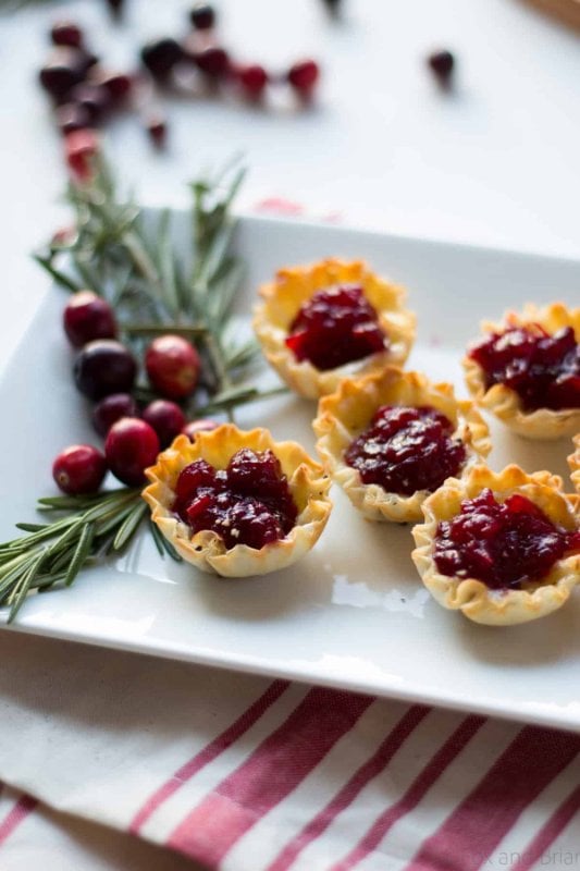 Baked Brie and Cranberry Sauce Mini Tarts