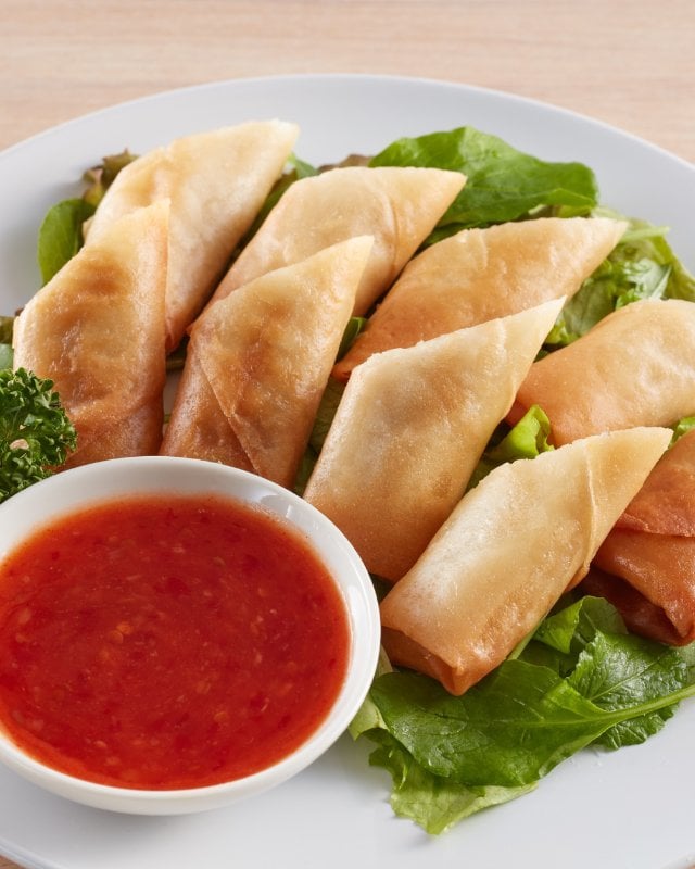 Veggie Spring Rolls with Sweet and Sour Sauce