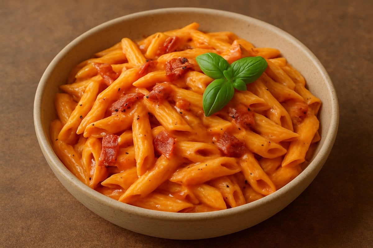 Penna Alla Vodka with Bacon in Vodka-Infused Rosa Sauce