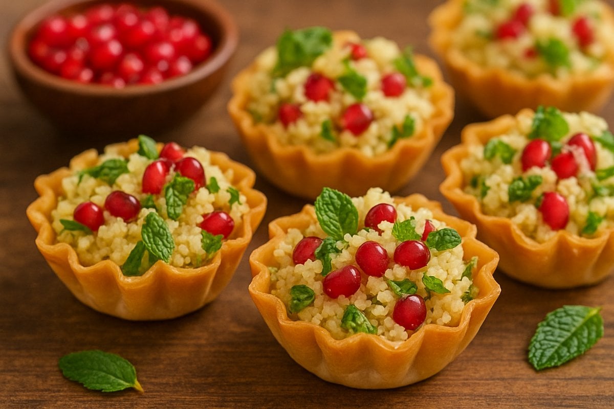 Pomegranate and Mint Couscous Salad Cups (V)
