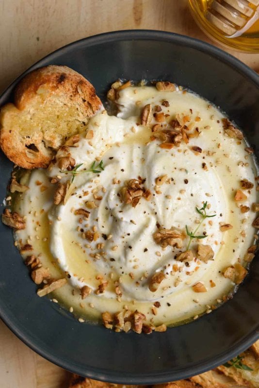 Whipped Goat Cheese and Walnuts with Drizzled Honey (2 Pieces)