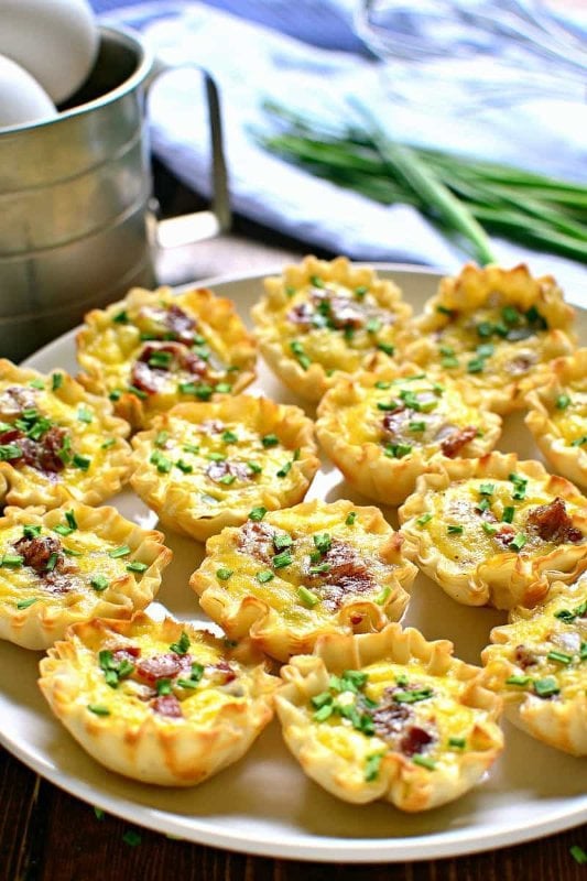 Mini Quiche Bites with Cheddar and Bacon (2 Pieces)
