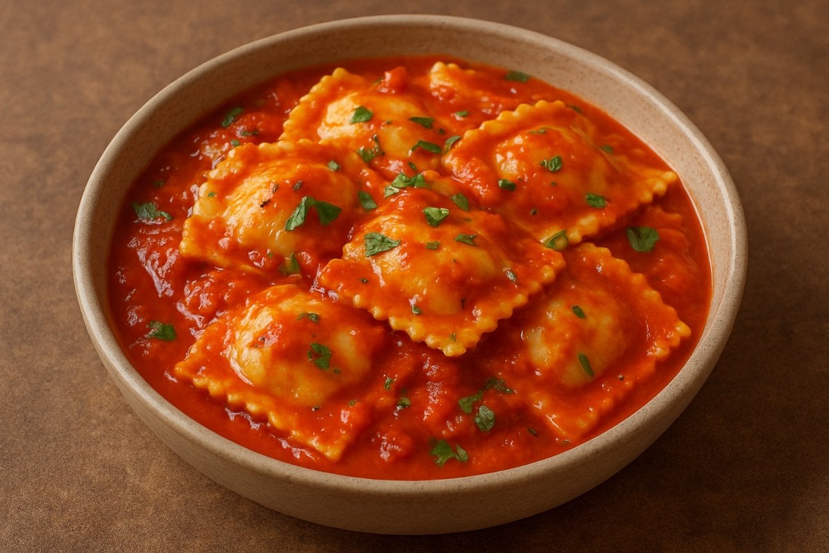 Beef Ravioli in Tomato Sauce