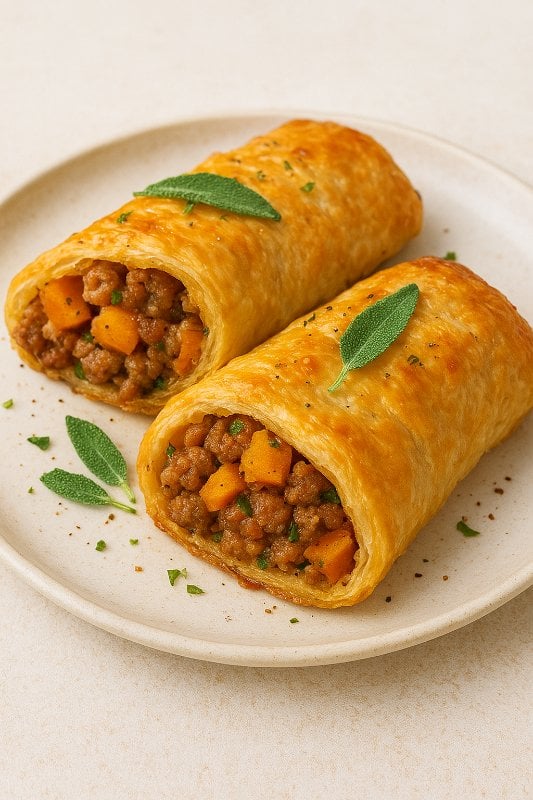Pumpkin and Sage Sausage Pastry Rolls (2 Pieces)