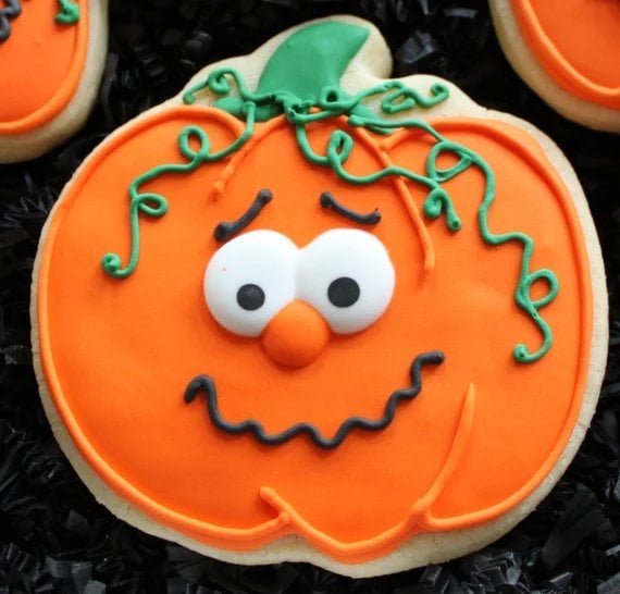 Pumpkin Face Halloween Cookies