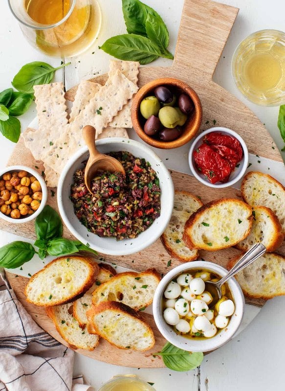 Olive Tapenade with Crackers or Sliced Baguette