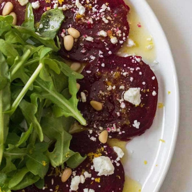Beet Carpaccio with Goat Cheese