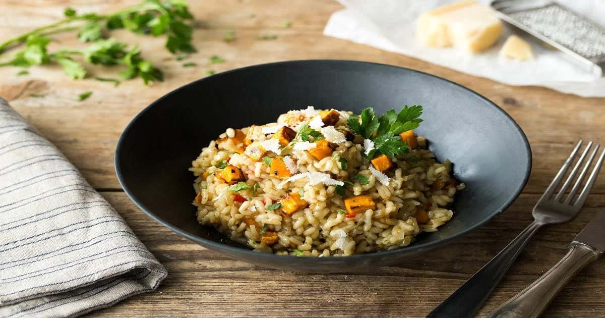 Sweet Potatoes and Butternut Squash Risotto