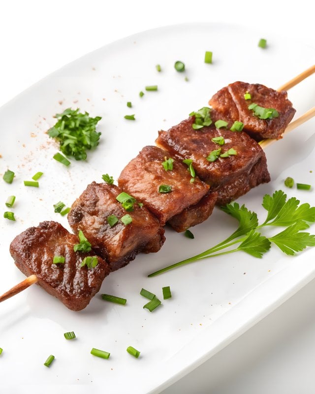 Beef Satay with Mayo Sriracha