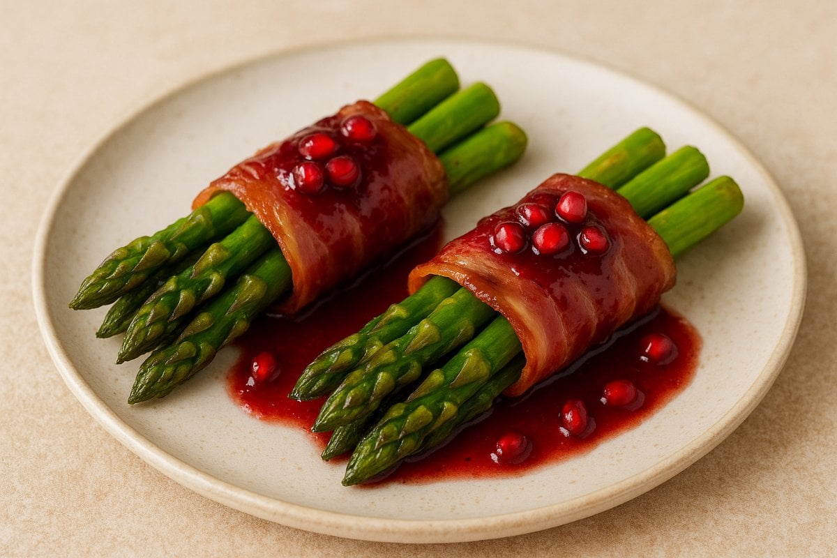 Pomegranate Glazed Prosciutto-Wrapped Asparagus (2 Pieces; GF)